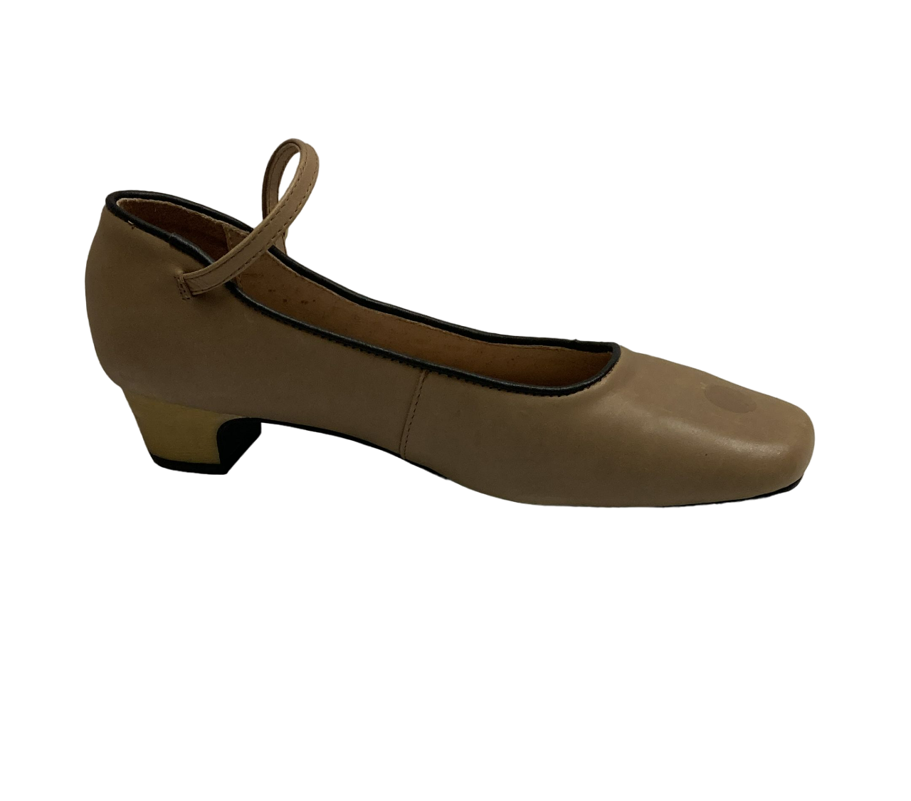 Women Tan Low Heels Flats Mary Jane