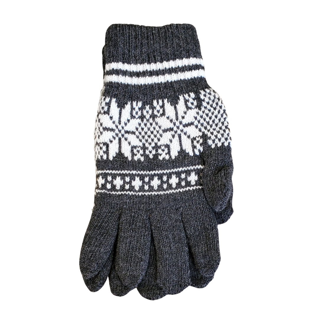 XO Adult Dark Gray Knitted Winter Gloves