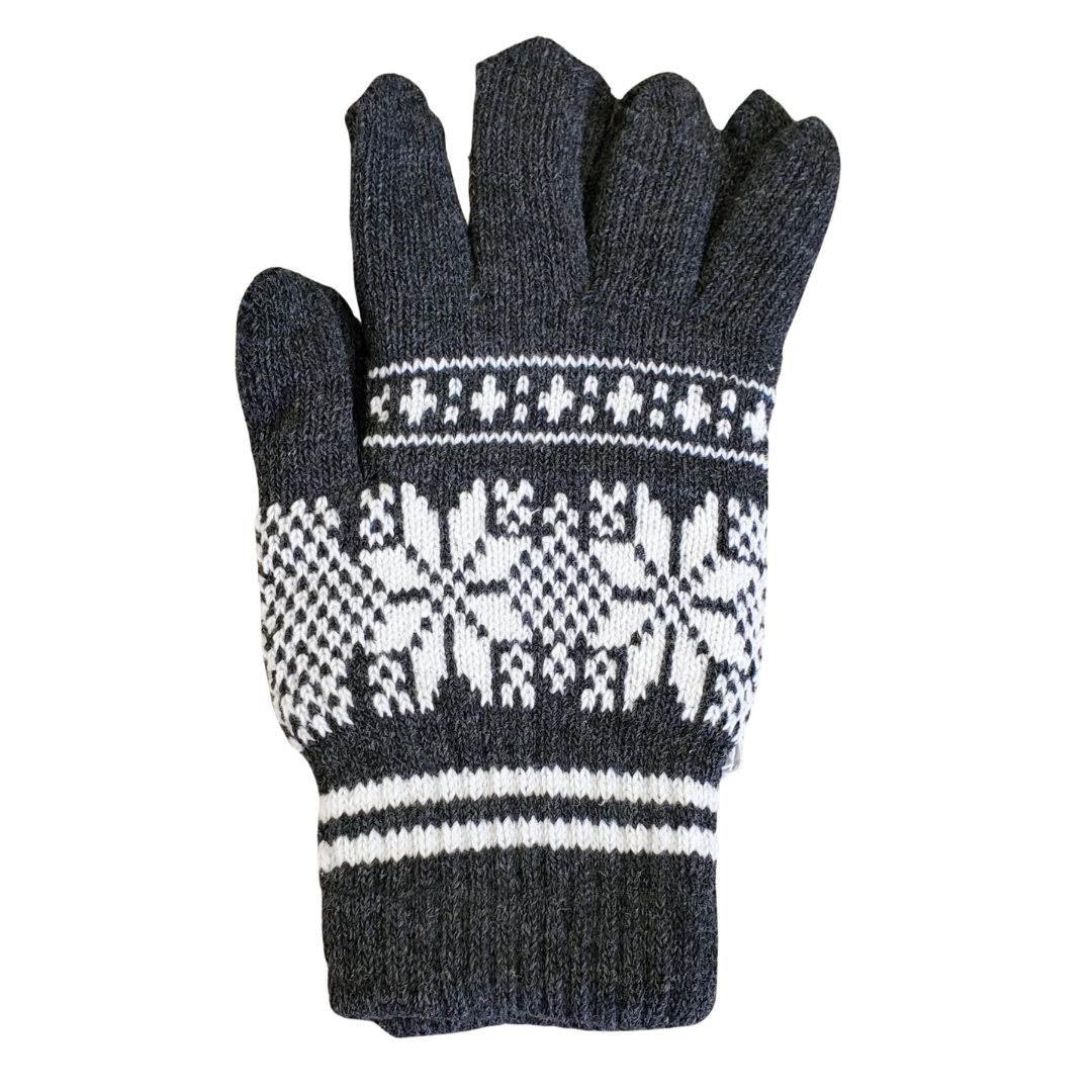 XO Adult Dark Gray Knitted Winter Gloves