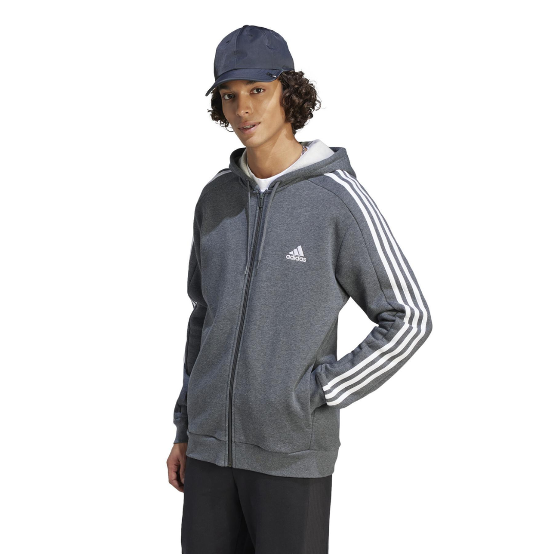 adidas Men’s Essentials Fleece 3-Stripes Full-Zip Hoodie - IJ6480