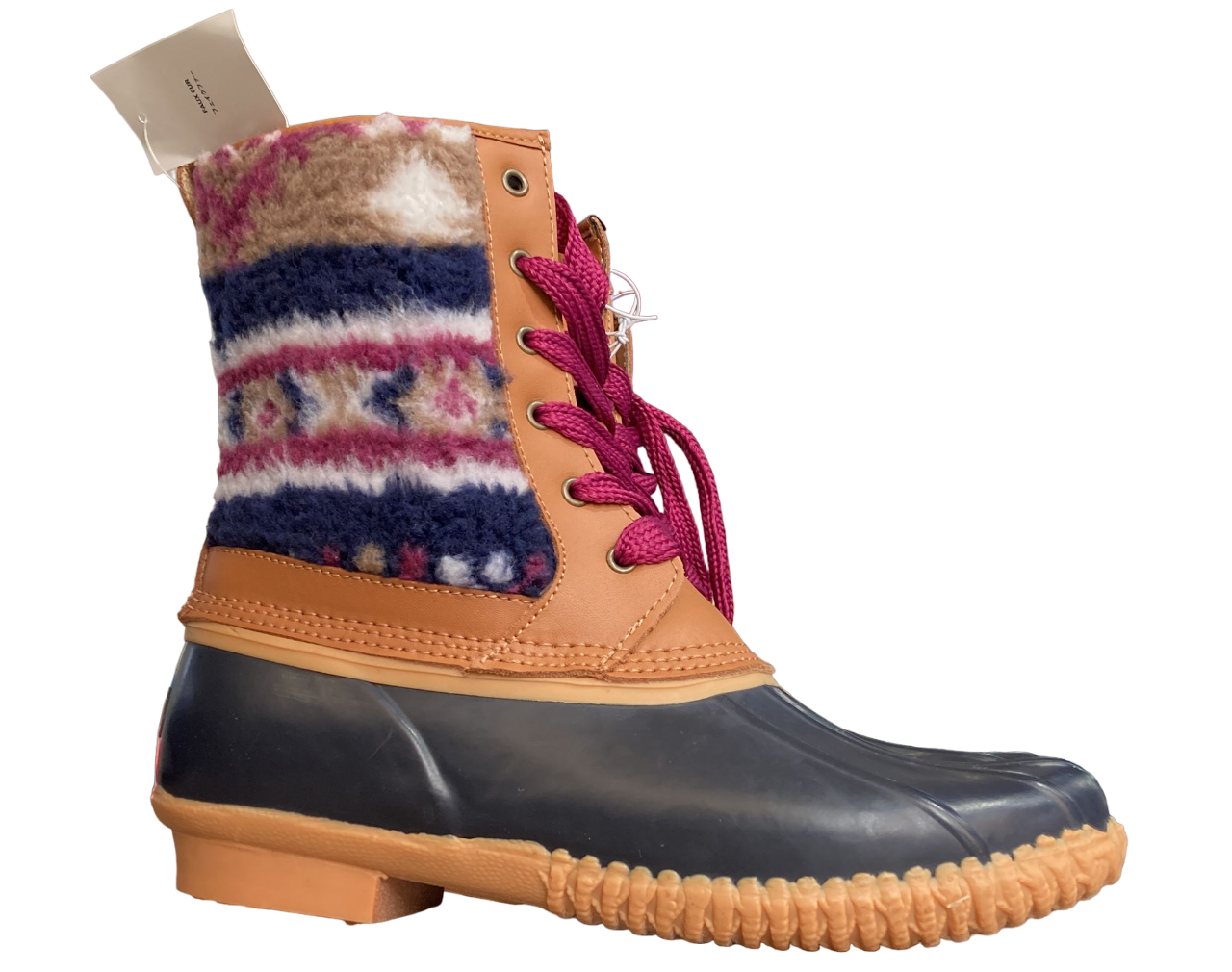 Bota de pato con forro Sherpa para mujer de Lands' End, azul marino intenso.