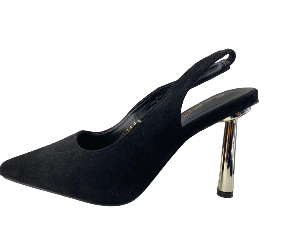 Zapatos de tacón alto elásticos de ante para mujer a la moda