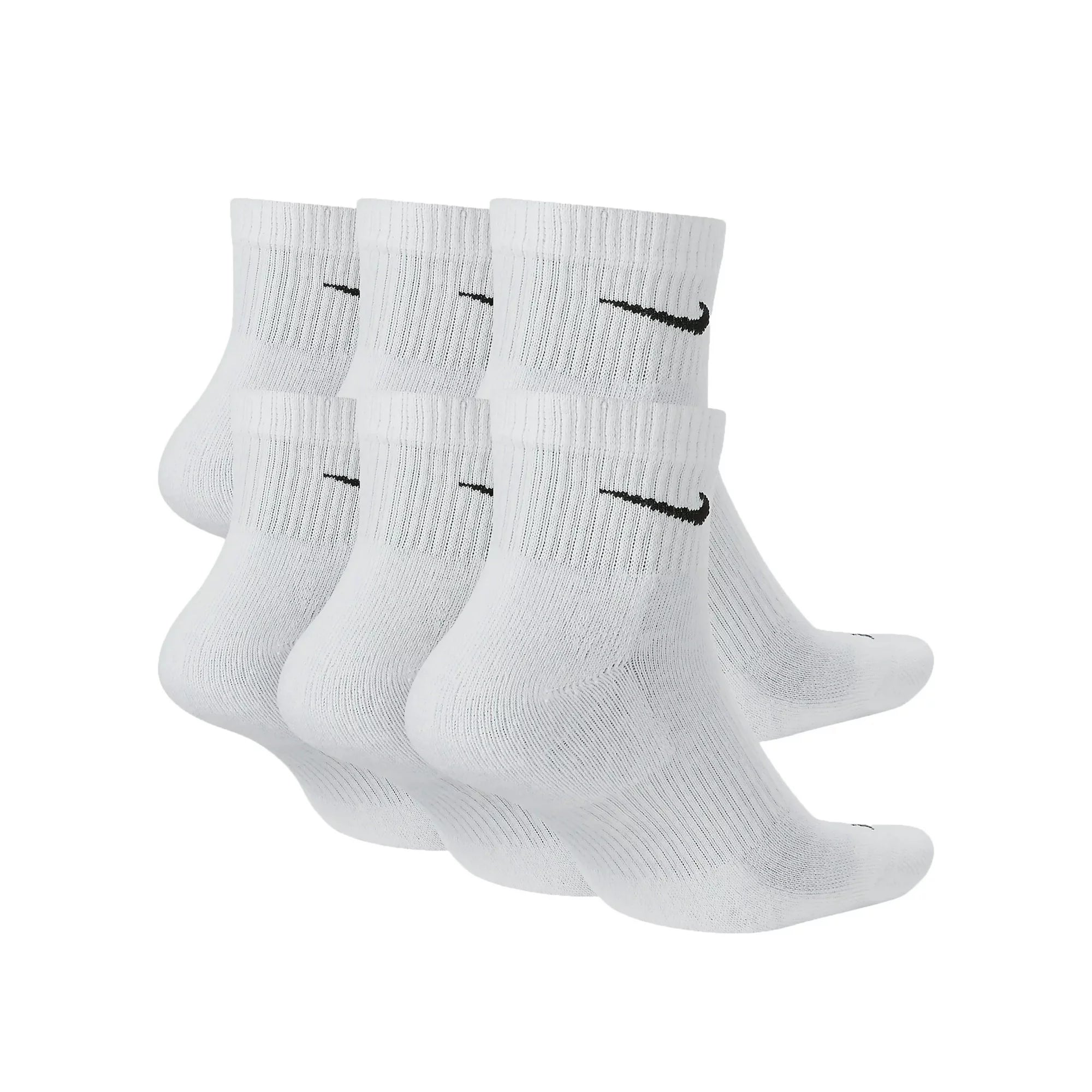 Nike Everyday Plus Cushion Ankle White/Black Socks - 6 Pair Pack SX6899-100