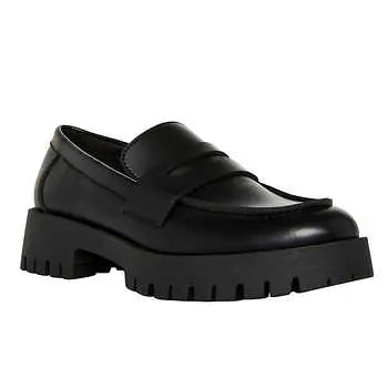 Steve Madden Course Black Ladies Lug Loafer
