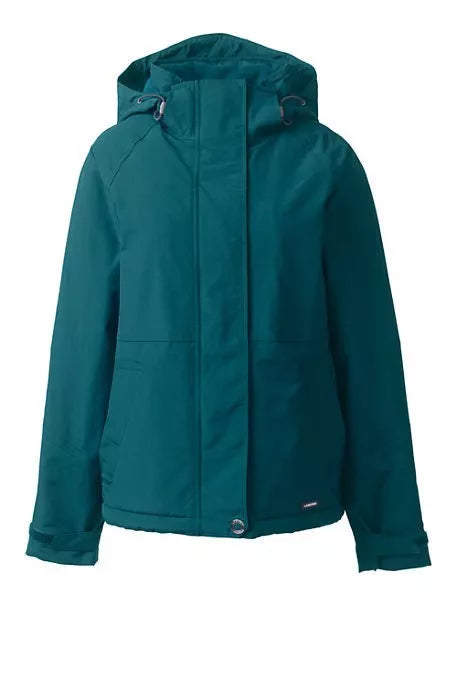 Lands End Women's Squall Hooded Jacket - Jeweled Teal New