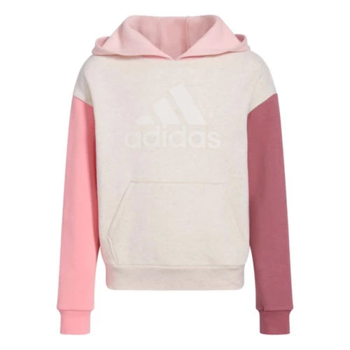 Adidas Girl's Color Block Hoodie Tan Heather