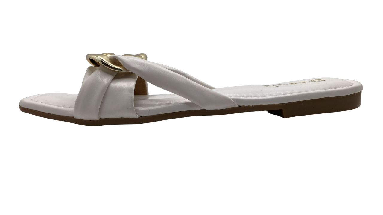 Beagle Women's Gold and Leather Double Strap Sandals