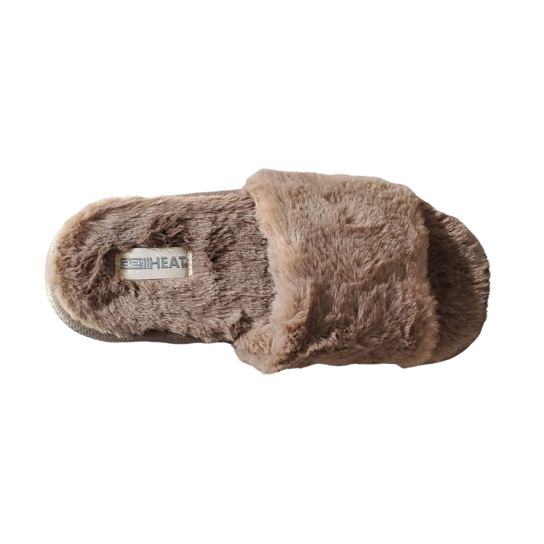 32 Degree Heat Plush Cushion Slide Brown