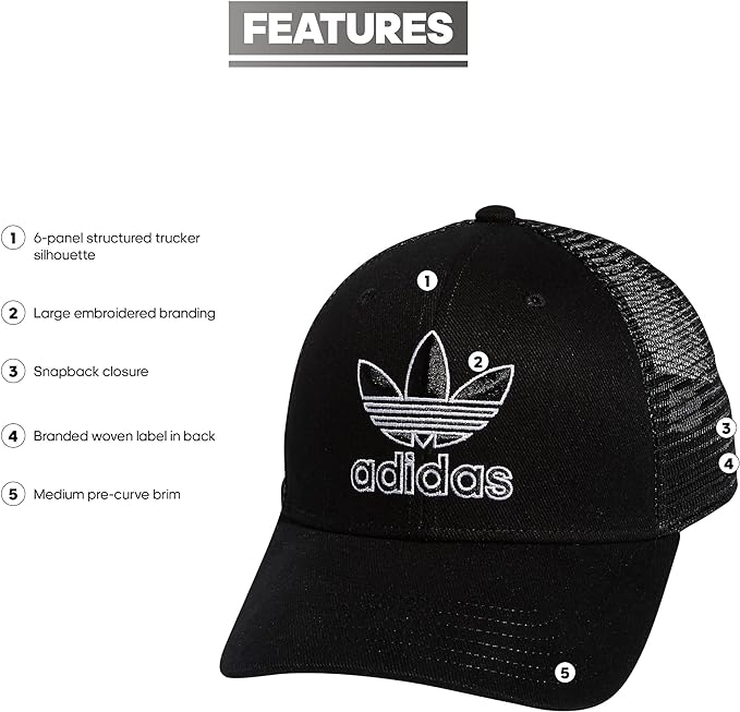 Adidas Originals Men's Icon Trucker Structured Precurve Snapback Cap - EY5570