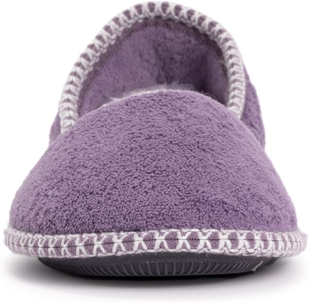 Muk Luks Women's Beverly Micro Chenille Slipper - Lilac/Ivory