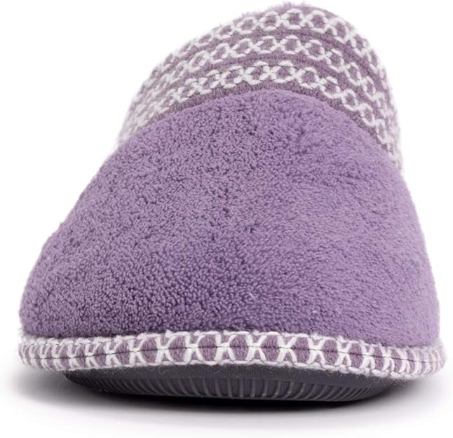 Muk Luks Women's Cathy Micro Chenille Slipper - Lilac/Ivory