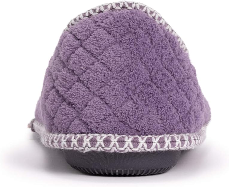 Muk Luks Women's Beverly Micro Chenille Slipper - Lilac/Ivory
