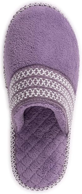 Muk Luks Women's Cathy Micro Chenille Slipper - Lilac/Ivory