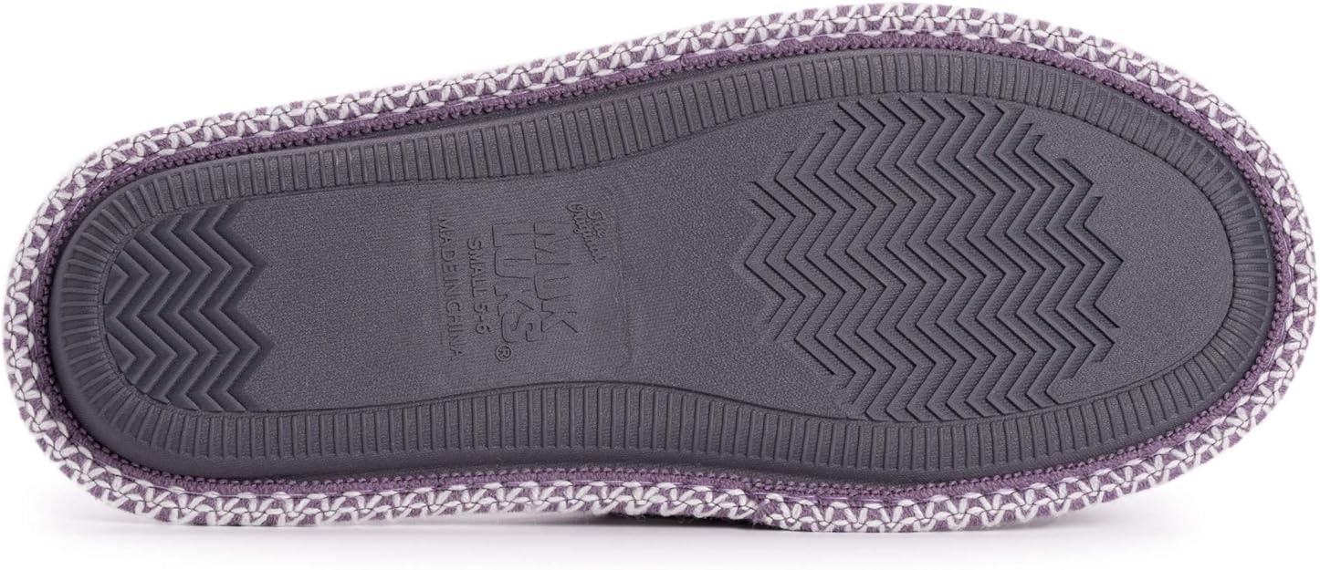 Muk Luks Women's Beverly Micro Chenille Slipper - Lilac/Ivory