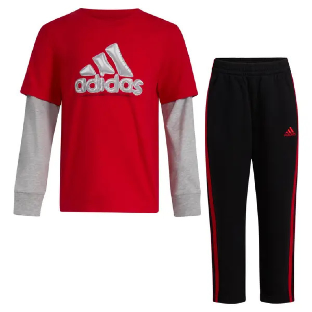 Baby Boy's 2-Piece Layered Cotton Tee Pant Set