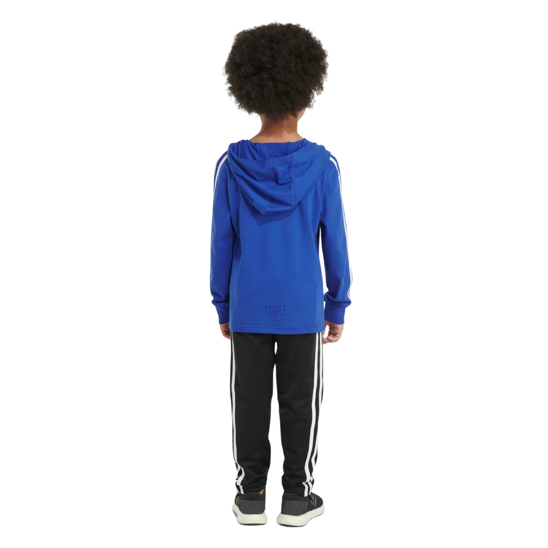Adidas Boy's 2-Piece Track Hooded Pant Set Blue