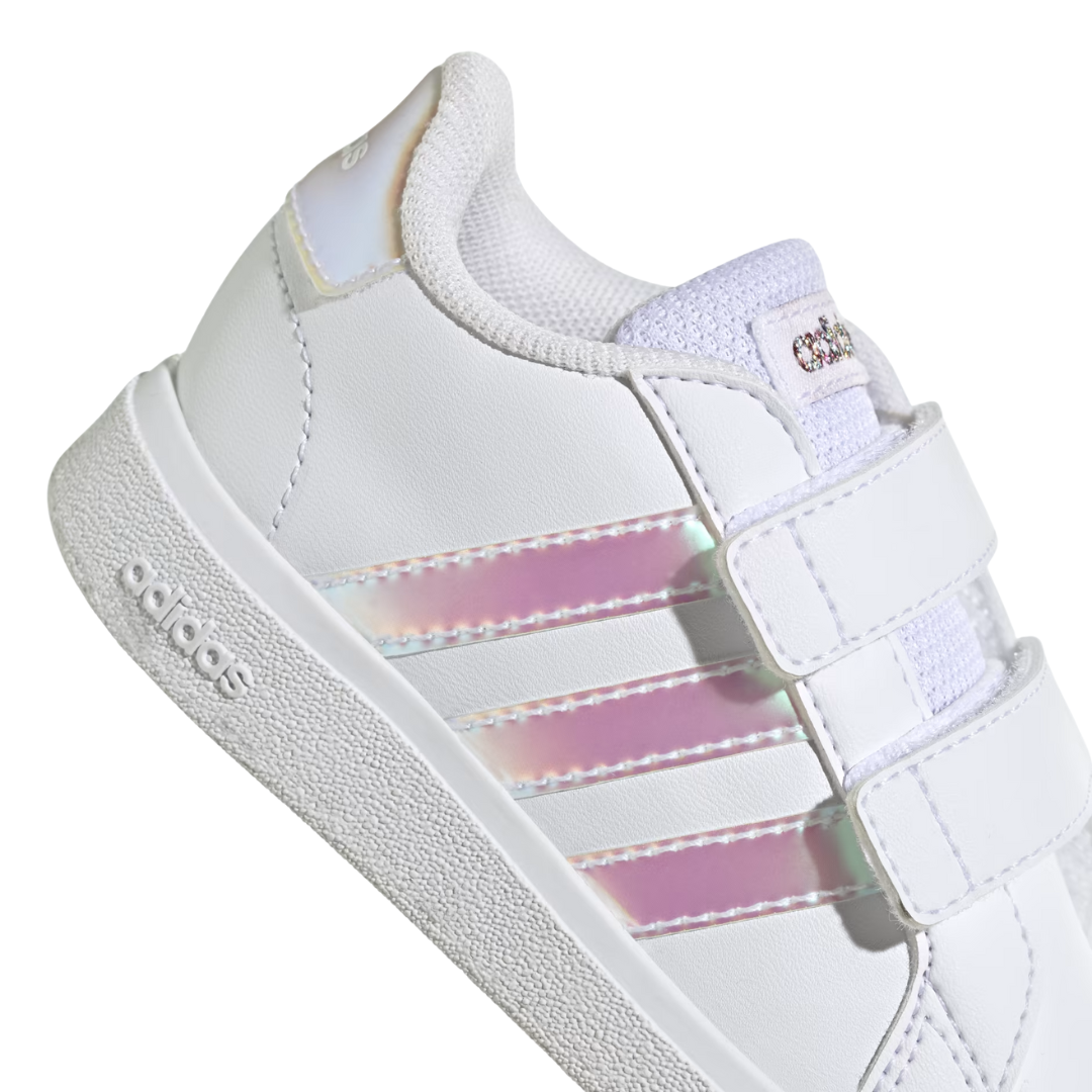 Adidas Little Kids’ Grand Court 2.0 Shoes – White IE3851