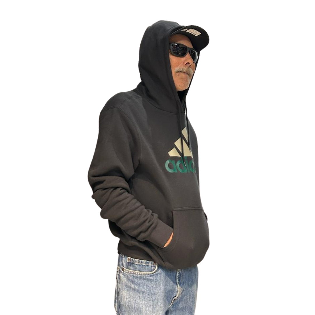 Adidas Men's 2 Tone Badge of Sport Hoodie Black JW4822