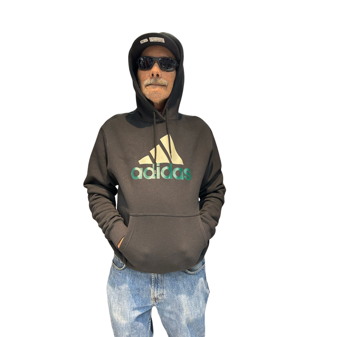 Adidas Men's 2 Tone Badge of Sport Hoodie Black JW4822