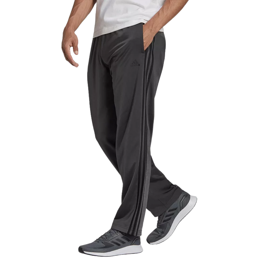 Adidas Men's 3-Stripes Tricot Open Hem Track Pants Grey H48341