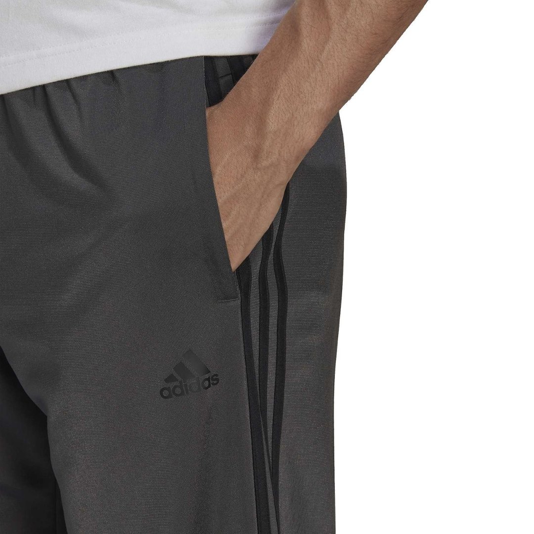 Adidas Men's 3-Stripes Tricot Open Hem Track Pants Grey H48341