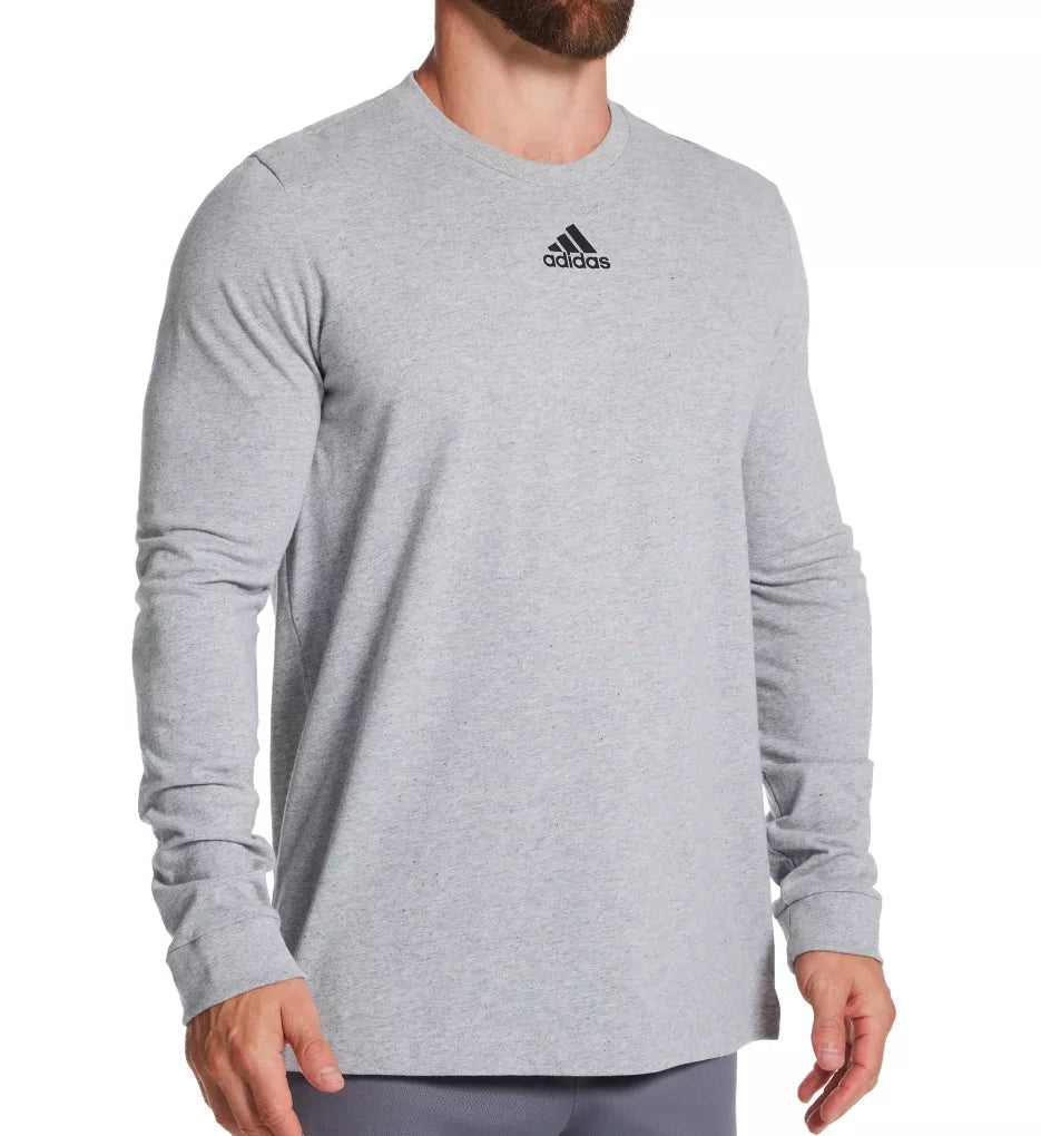 T-shirt en coton coupe régulière pour homme Adidas Amplifier EK0193 LS Gris