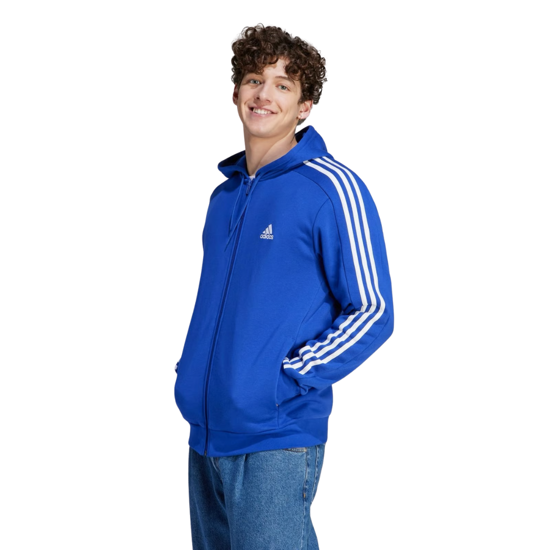 Adidas Men’s Essentials Fleece 3-Stripes Full-Zip Hoodie – IJ6491