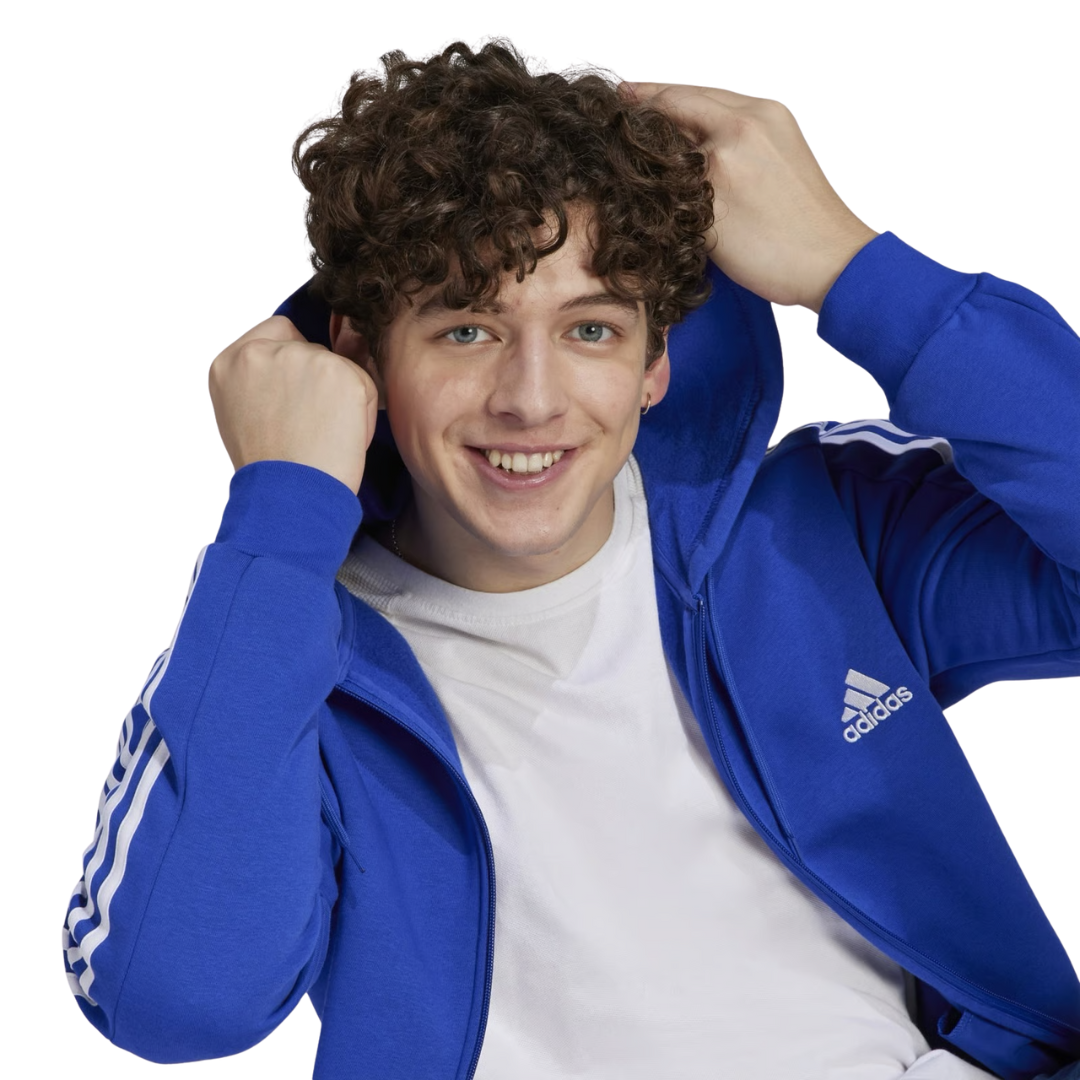 Adidas Men’s Essentials Fleece 3-Stripes Full-Zip Hoodie – IJ6491