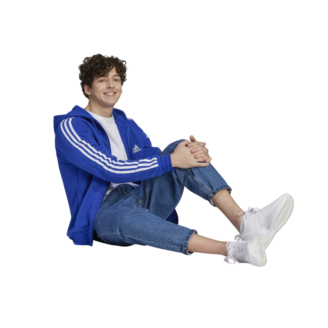 Adidas Men’s Essentials Fleece 3-Stripes Full-Zip Hoodie – IJ6491