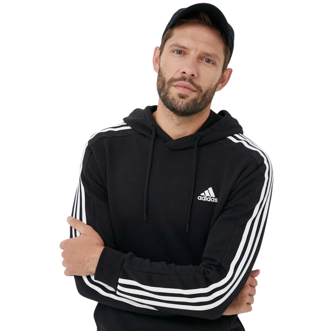 Adidas Men's Essentials Fleece 3-Stripes Hoodie – IB4028