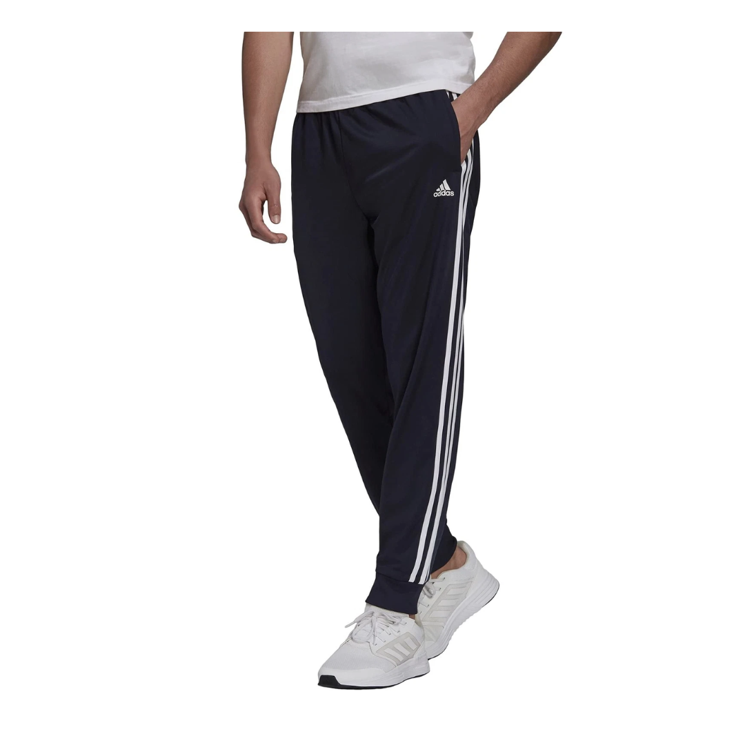 Adidas Men’s Essentials Tapered 3-Stripes Track Pants Navy – H46106