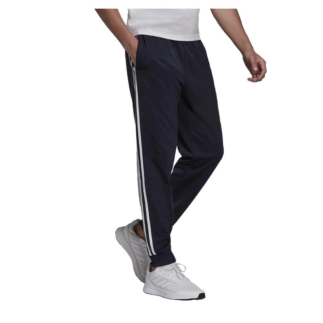 Adidas Men’s Essentials Tapered 3-Stripes Track Pants Navy – H46106