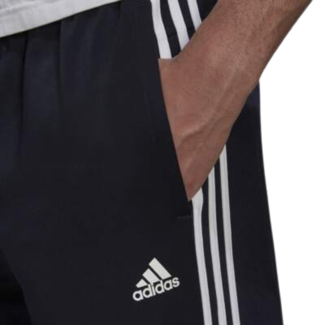 Adidas Men’s Essentials Tapered 3-Stripes Track Pants Navy – H46106