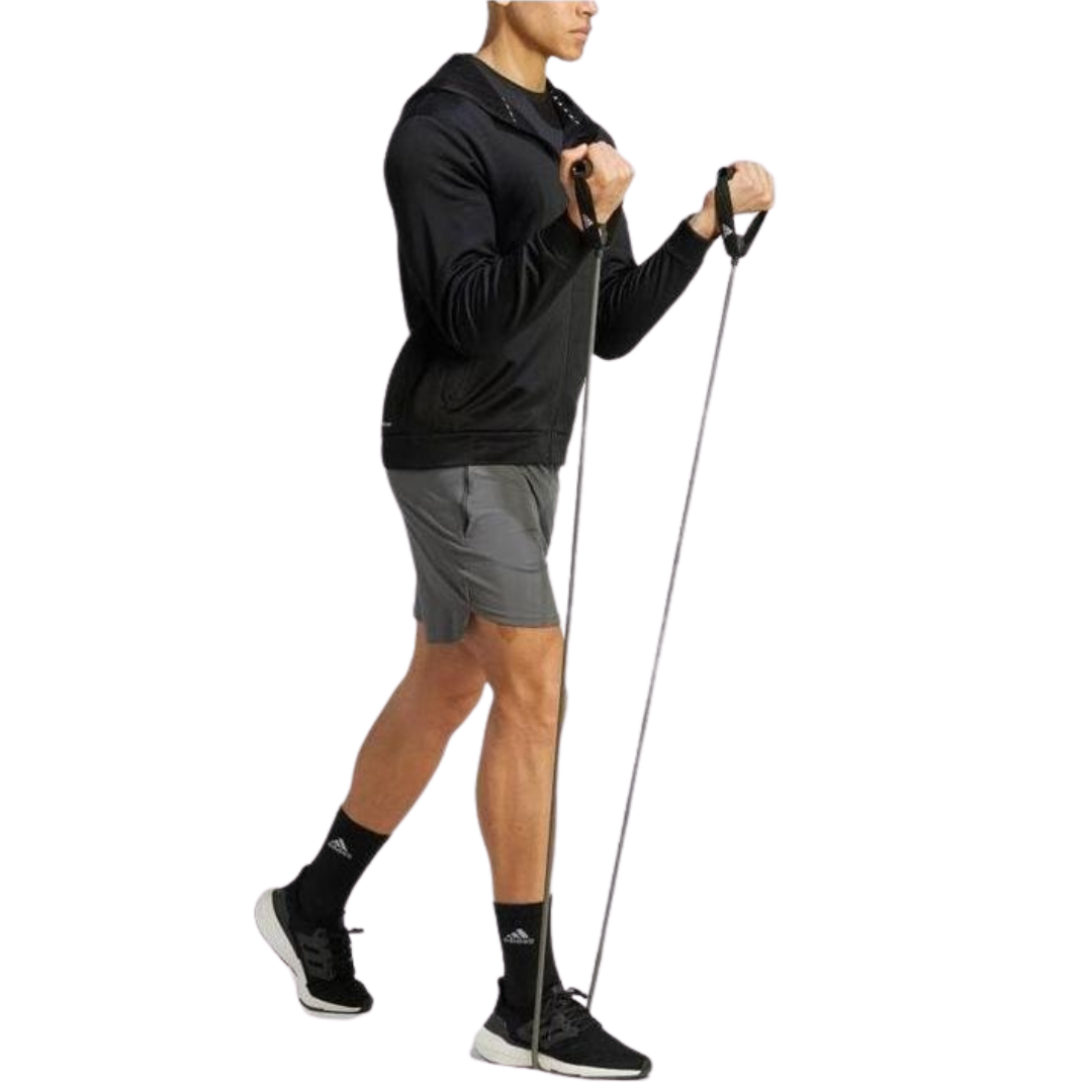 Adidas Men's Logo Print Zip-Up Hoodie – Black IJ9618