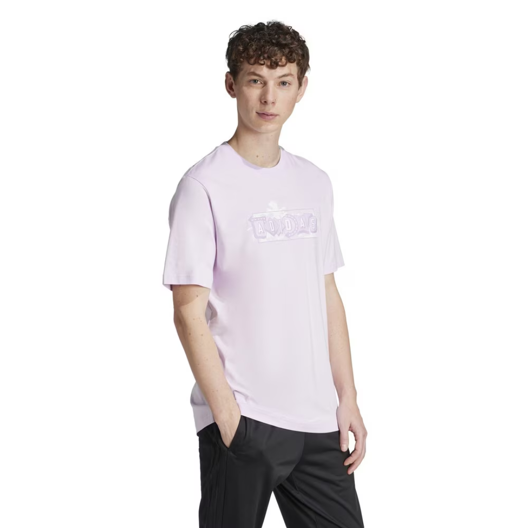 Adidas Men’s Short Sleeve Pastel Graphic T-Shirt – Ice Lavender JJ4012