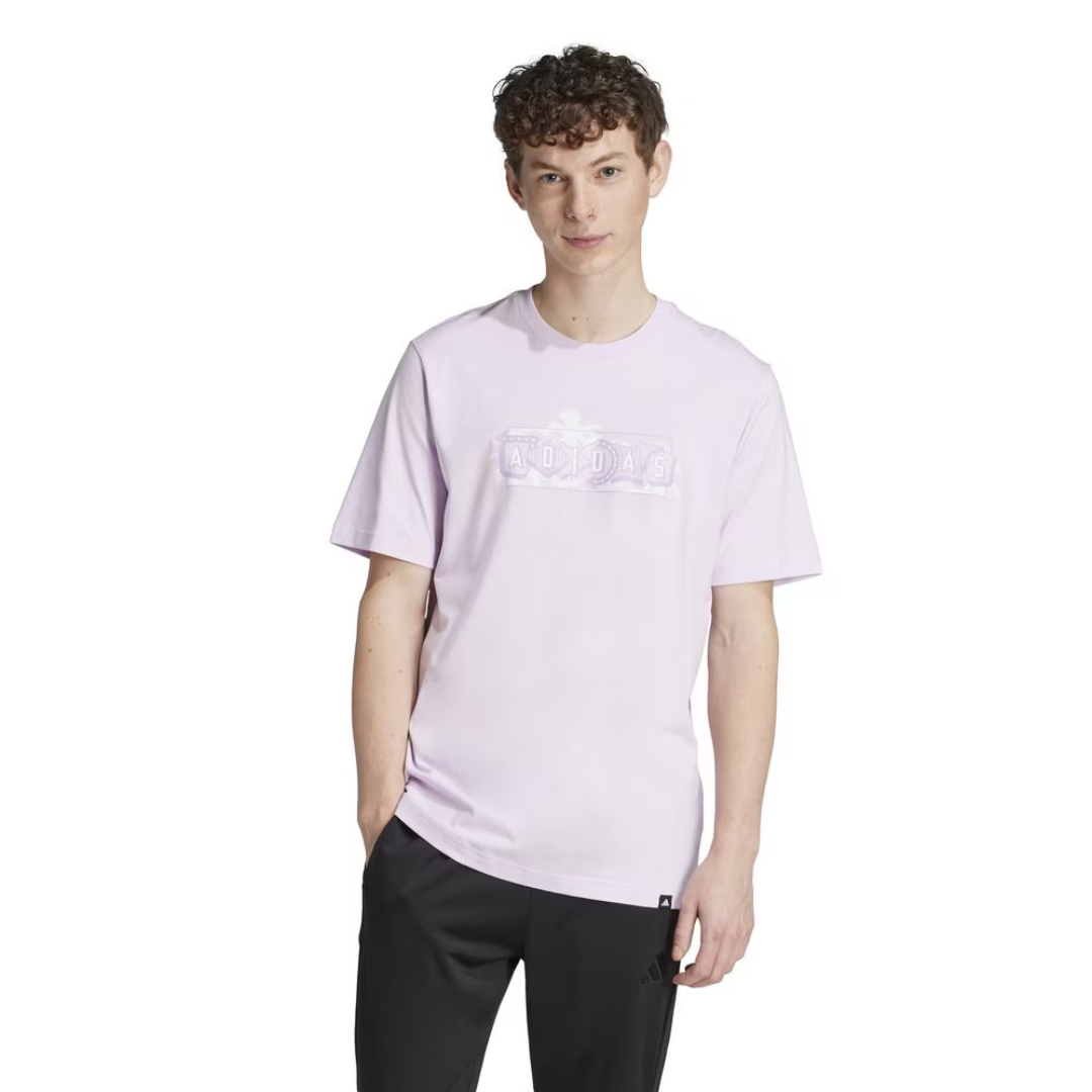 Adidas Men’s Short Sleeve Pastel Graphic T-Shirt – Ice Lavender JJ4012