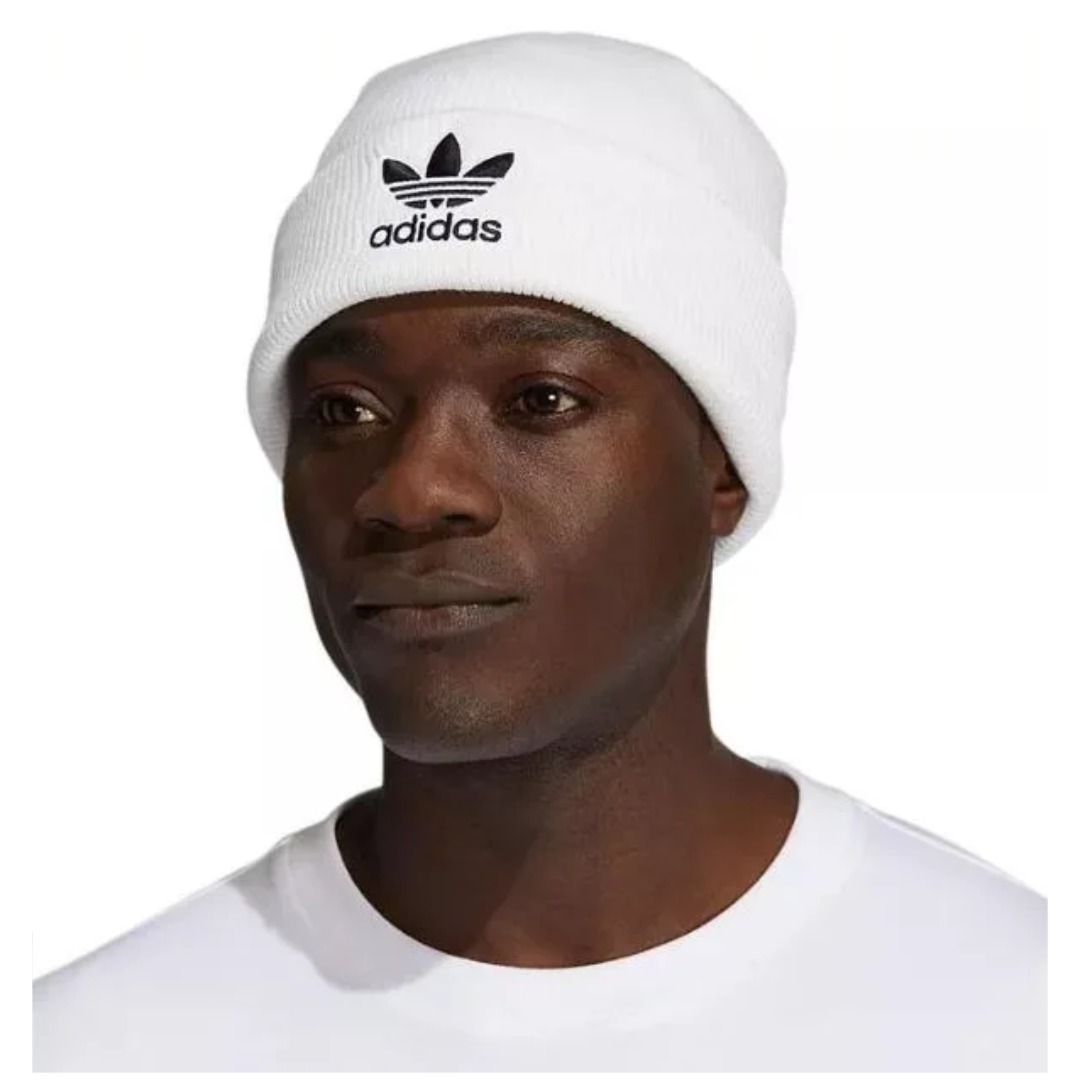 Adidas Original Men’s Trefoil Beanie –  White/Black IQ5528