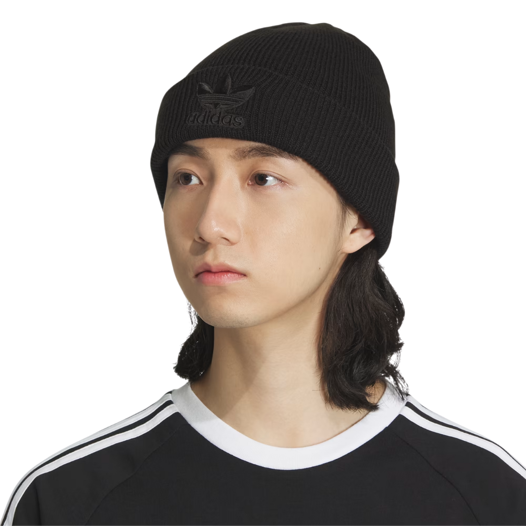Adidas Originals Men's Trefoil Beanie – Black IQ5527