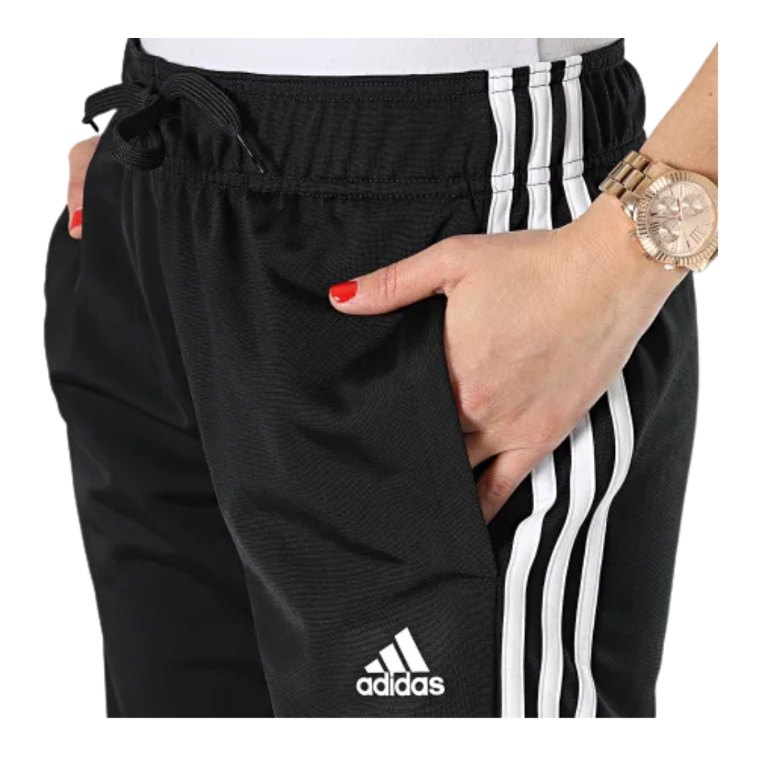 Adidas Women's 3-Stripes Open Hem Track Pants – Black/White H48451