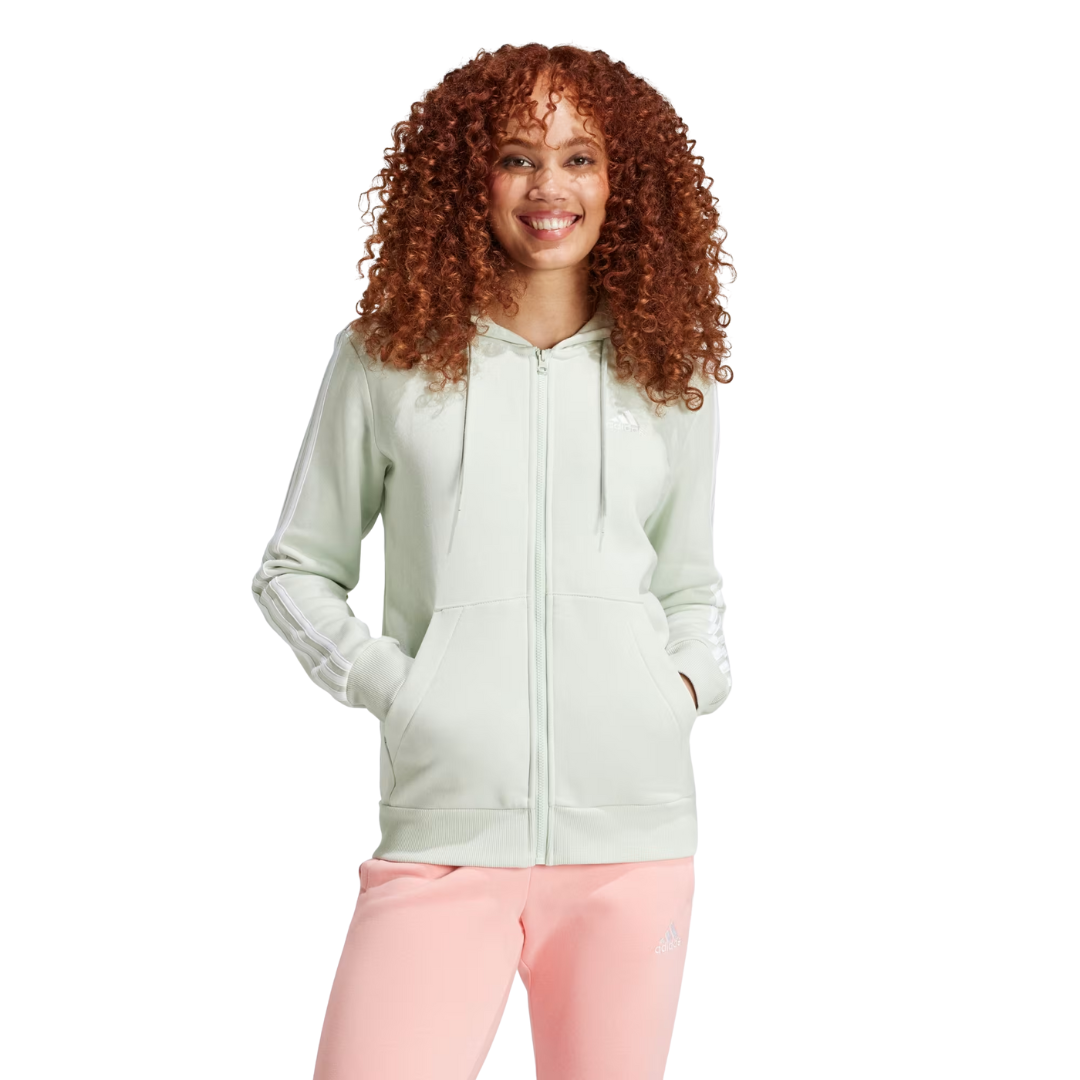 Adidas Women’s Essentials 3-Stripes Full-Zip Fleece Hoodie IY1730