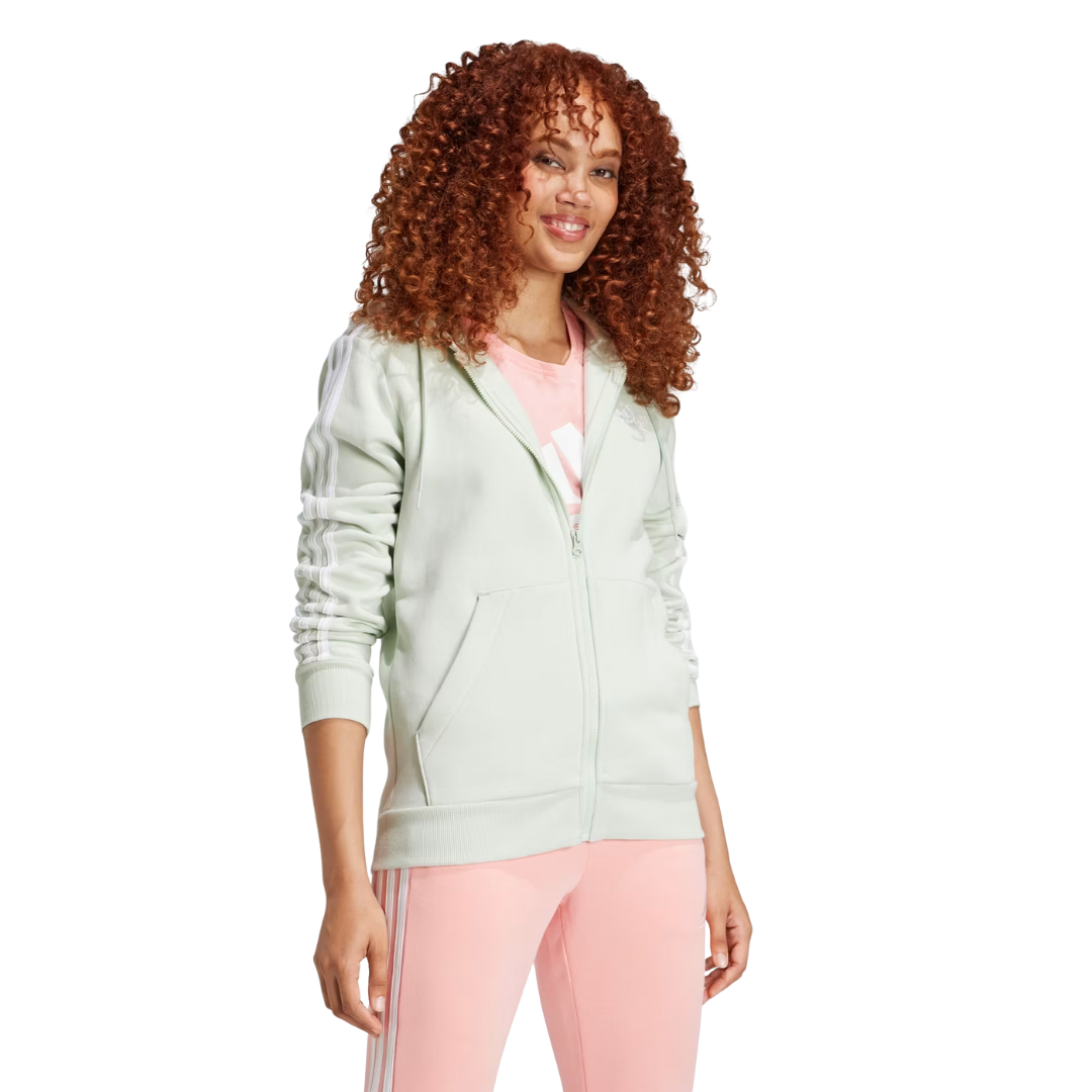 Adidas Women’s Essentials 3-Stripes Full-Zip Fleece Hoodie IY1730