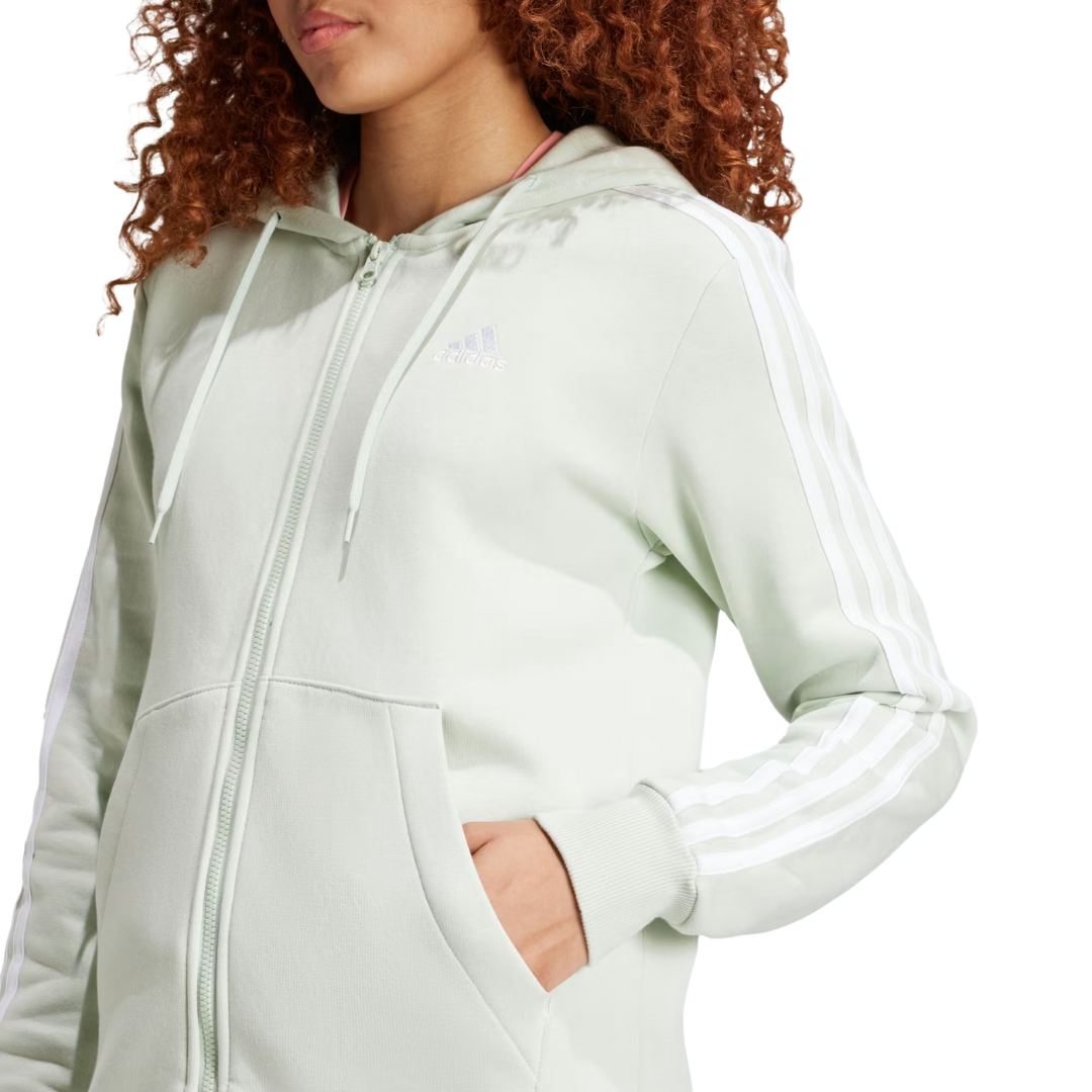 Adidas Women’s Essentials 3-Stripes Full-Zip Fleece Hoodie IY1730