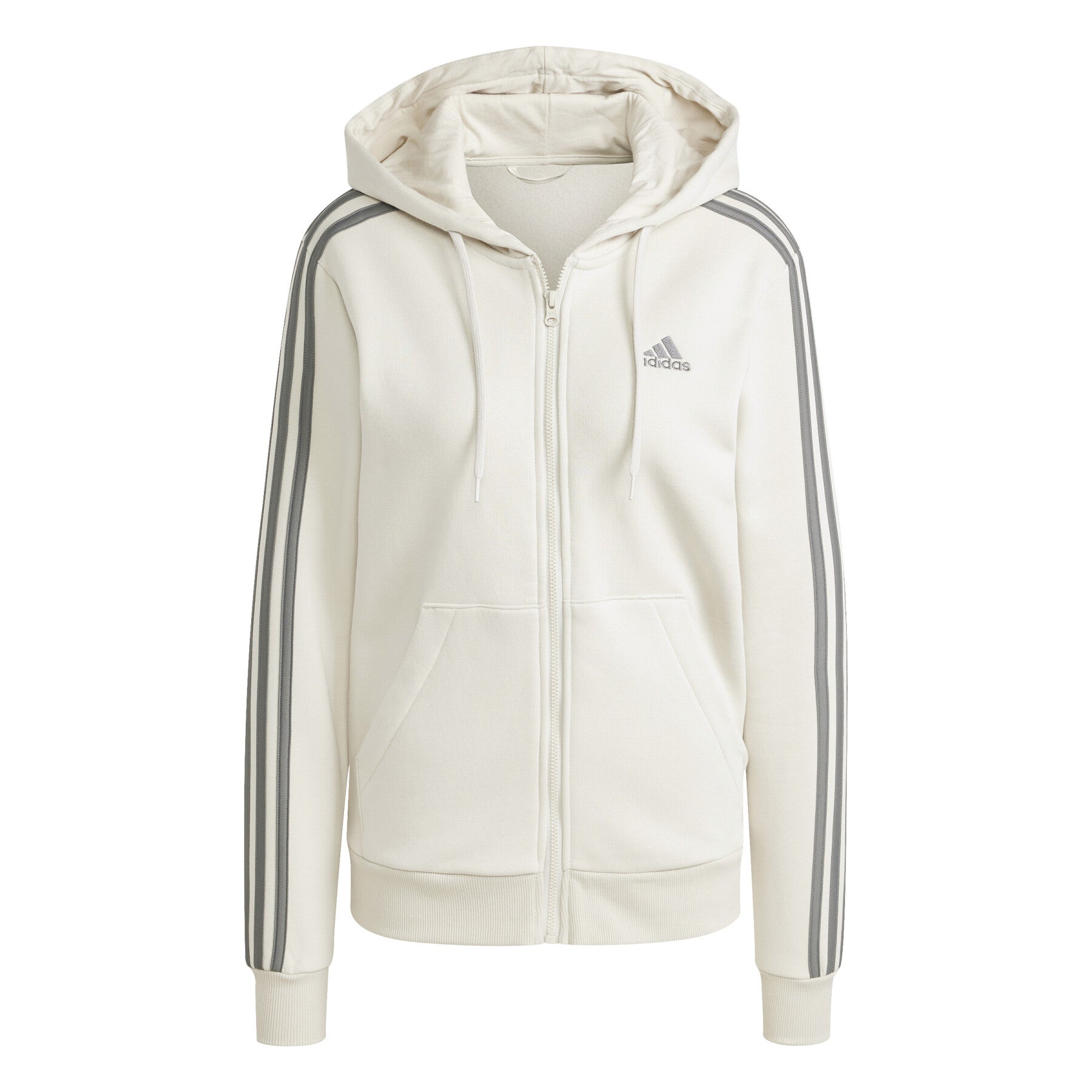 Adidas Women's Fleece Zip Hoodie Aluminium Beige | IY1732