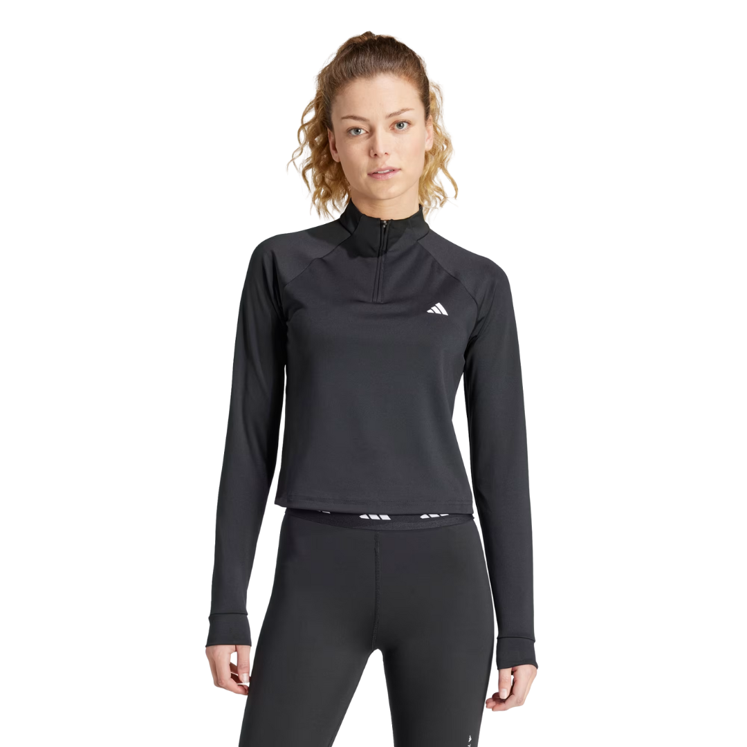 Adidas Women’s Train Essentials Minimal Branding 1/4-Zip Cover-Up – IS4028