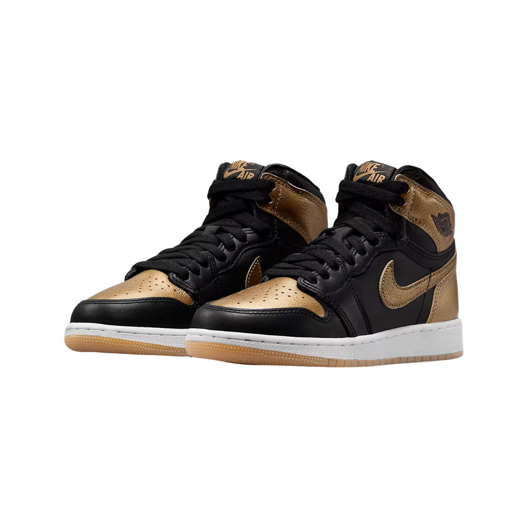 Air Jordan 1 High OG 'Black and Gold' Big Kids' Shoes –FD1437-071