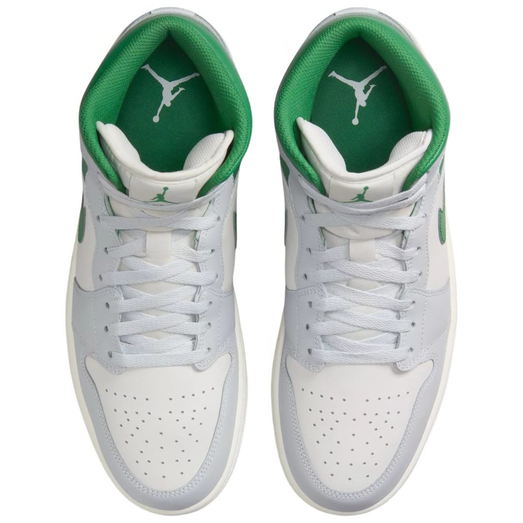 Nike Men's Air Jordan 1 Mid White/Green Shoes DQ8426-142