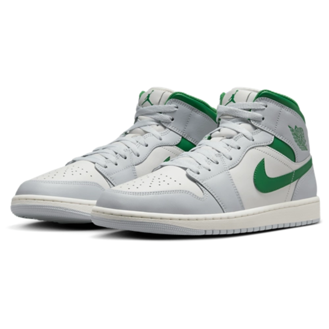 Nike Men's Air Jordan 1 Mid White/Green Shoes DQ8426-142