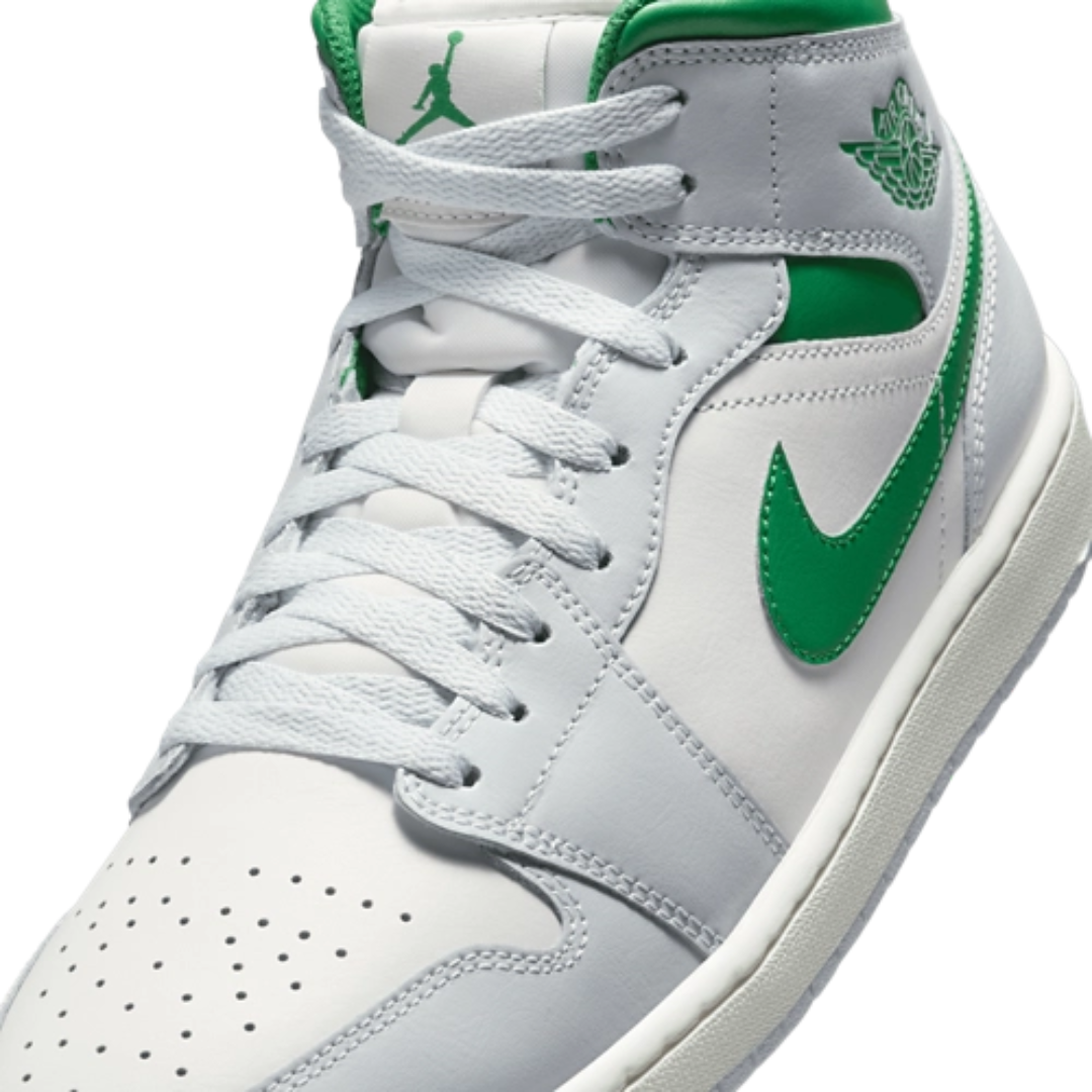 Nike Men's Air Jordan 1 Mid White/Green Shoes DQ8426-142
