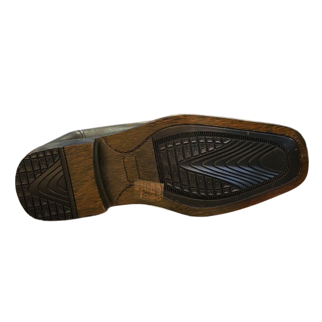 Alberto Fellini Joe Men's Black Square Toe Slip-On Dress Shoes