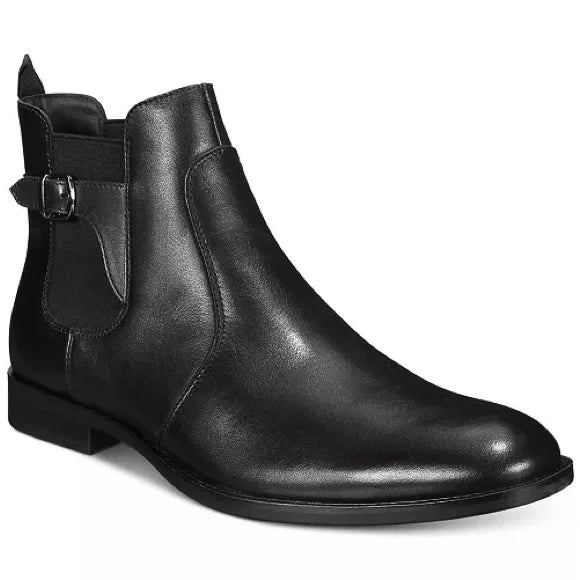 Alfani Men's Ramon Leather Chelsea Boots - Black